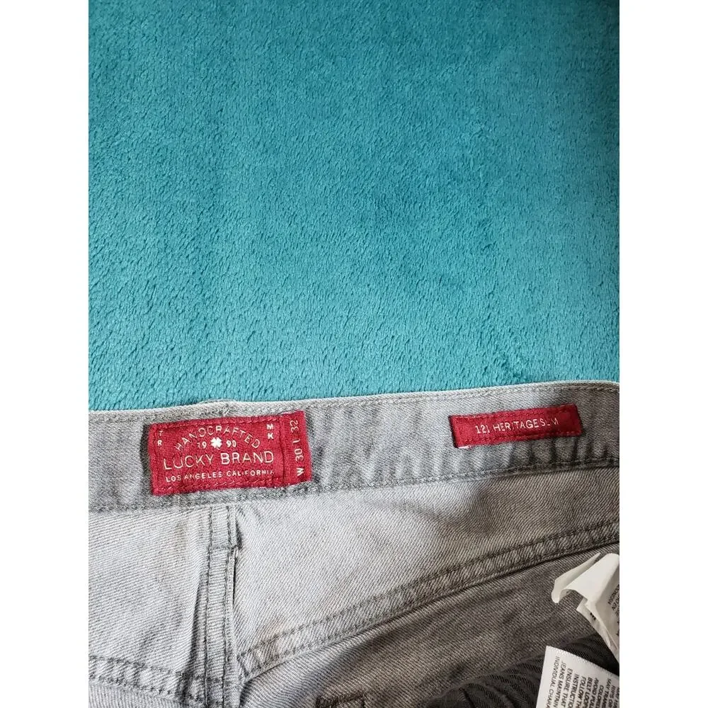 Lucky Brand Jeans Size 30x32 Mens Gray Pants Stretch 121 Heritage Slim Straight